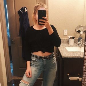 Knotted Black sweater